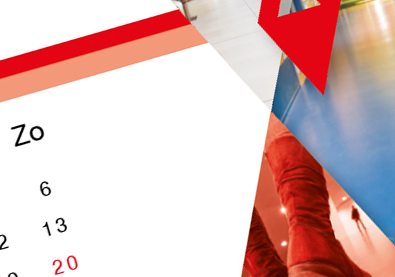 Vanaf het jaar van de nieuw ontwikkelde en doorgevoerde huisstijl stuurt onze opdrachtgever deze kalender (elk jaar vernieuwd) naar haar relaties. Deze bureaukalender heeft aan de bovenzijde een wire-o.